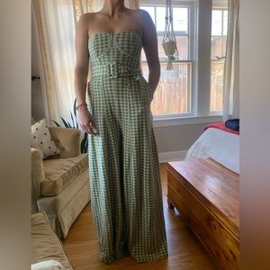 Free People plaid jumpsuit